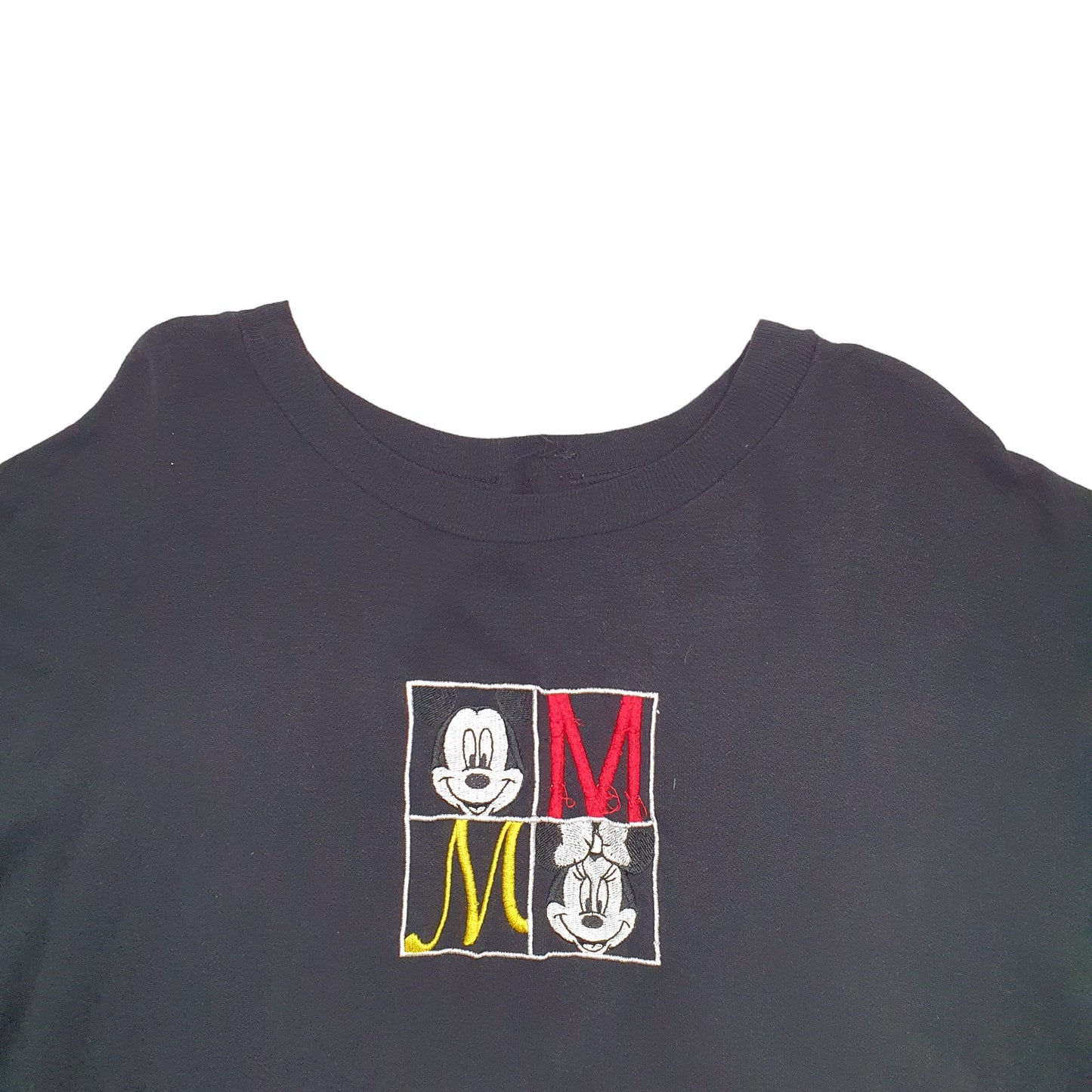 Mens Black Disney Mickey Mouse Crewneck Jumper