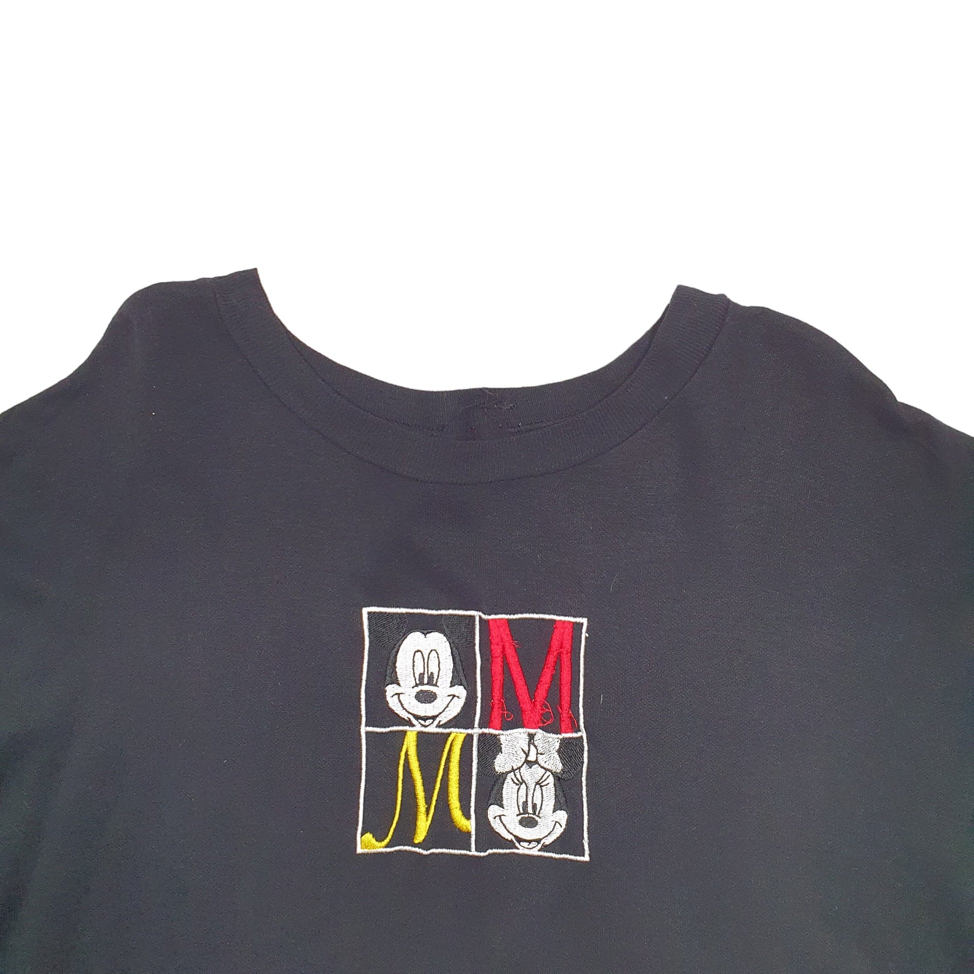 Mens Black Disney Mickey Mouse Crewneck Jumper