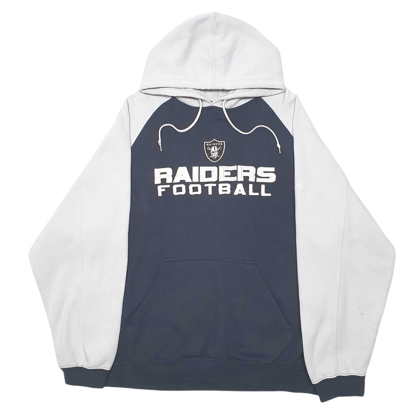 Mens Black Reebok NFL Raiders Football USA Spellout Hoodie Jumper