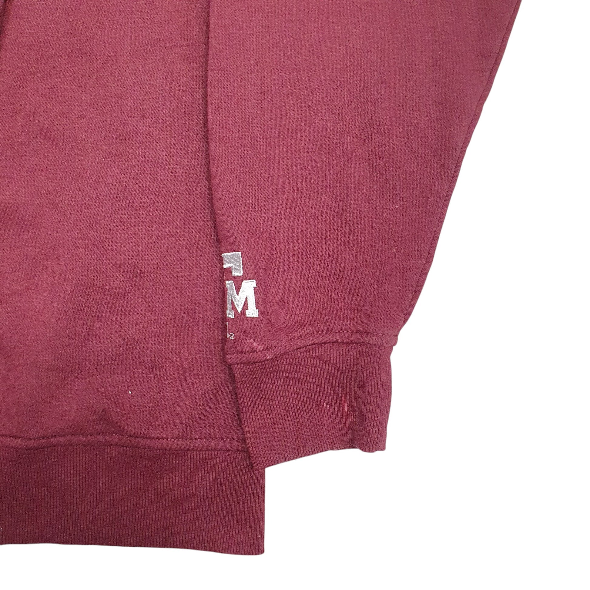 Mens Burgundy Champion Texas A&M Spellout Crewneck Jumper