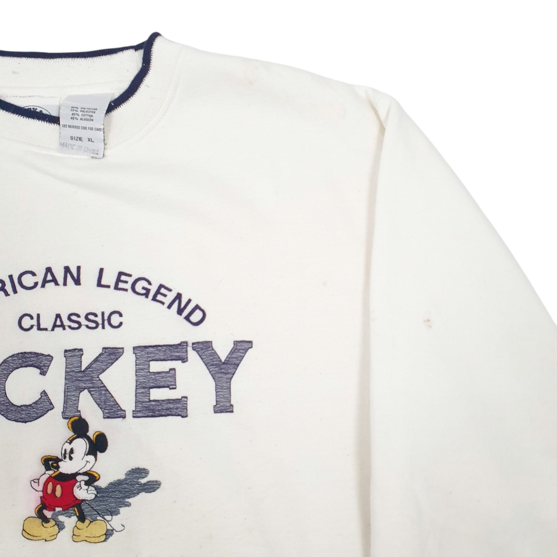 Mens Cream Disney Vintage Spellout Hoodie Jumper