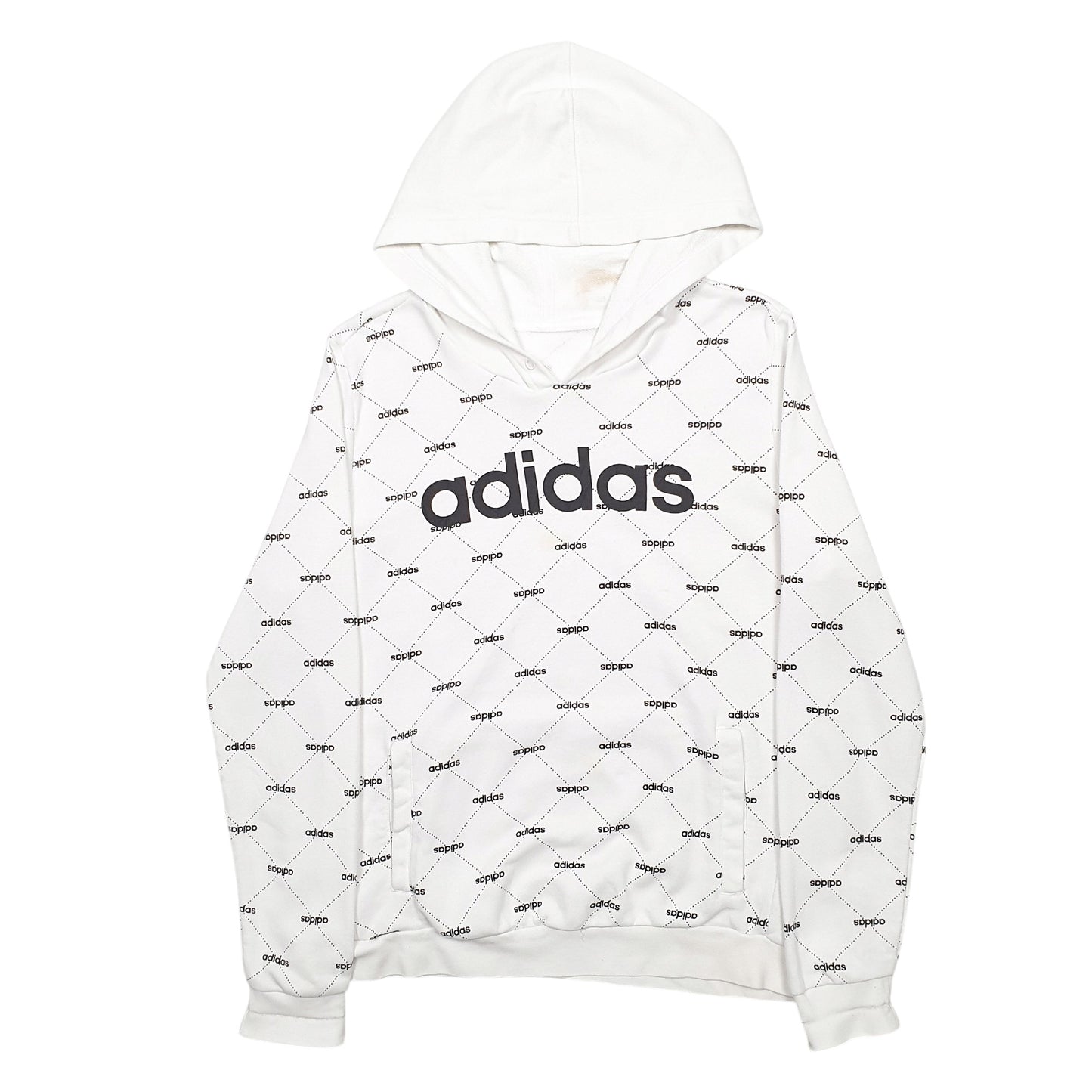 Womens White Adidas  Hoodie Jumper