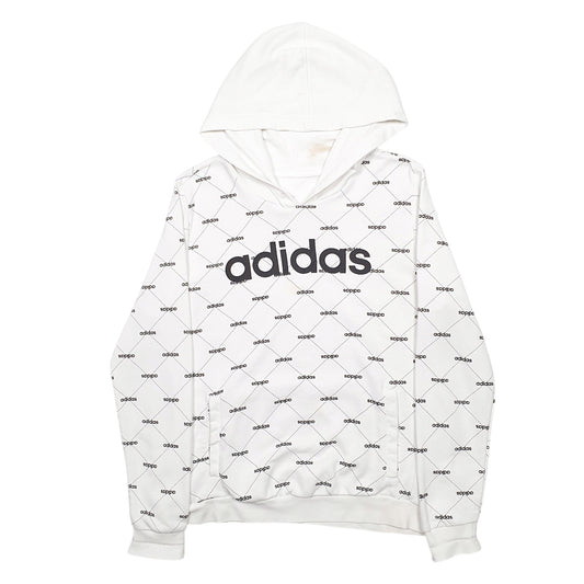 Womens White Adidas  Hoodie Jumper