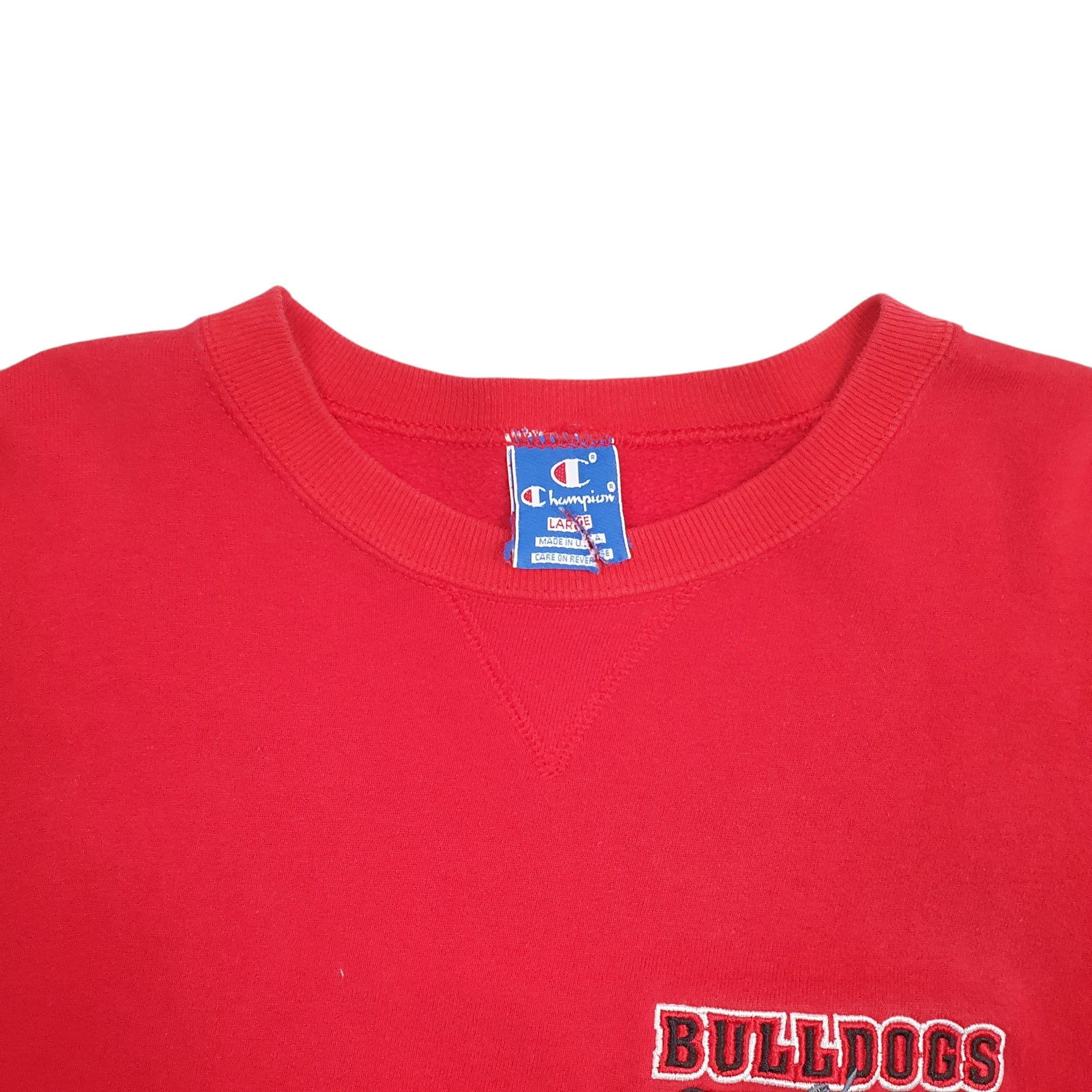 Mens Red Champion Made In USA Vintage 1980s Georgia Bulldogs Crewneck Jumper