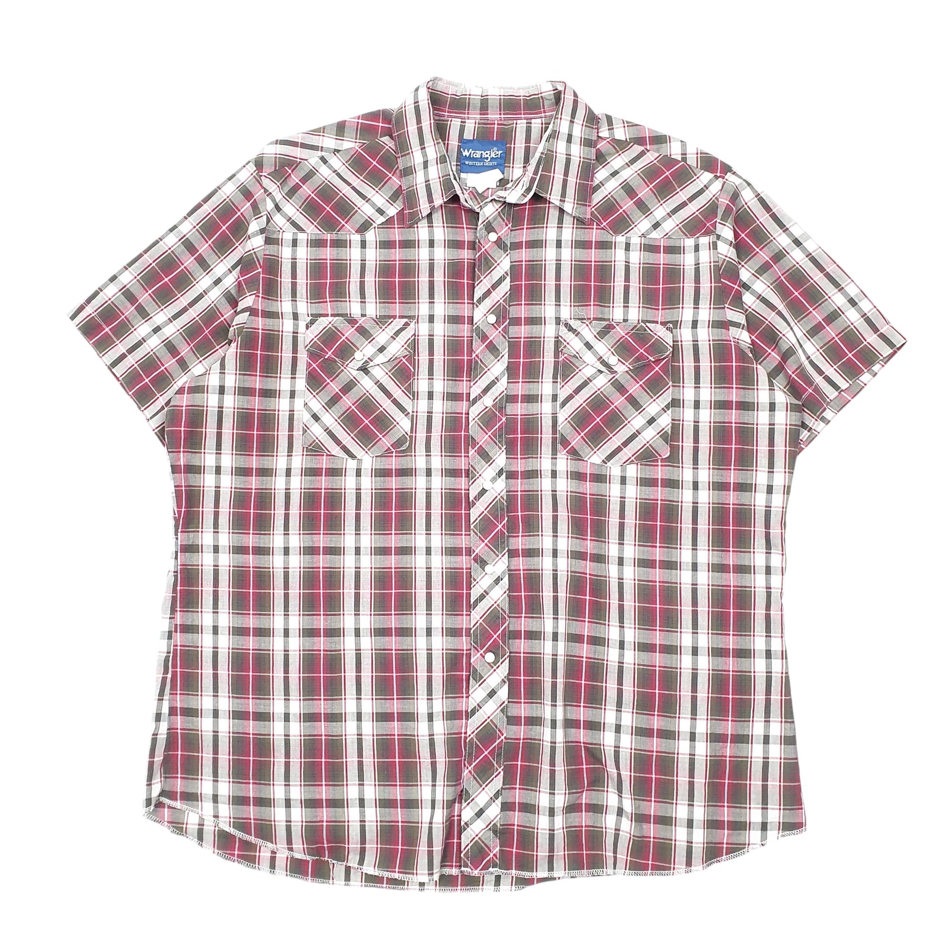 Mens White Wrangler Western Pearl Snap Cowboy Short Sleeve Shirt