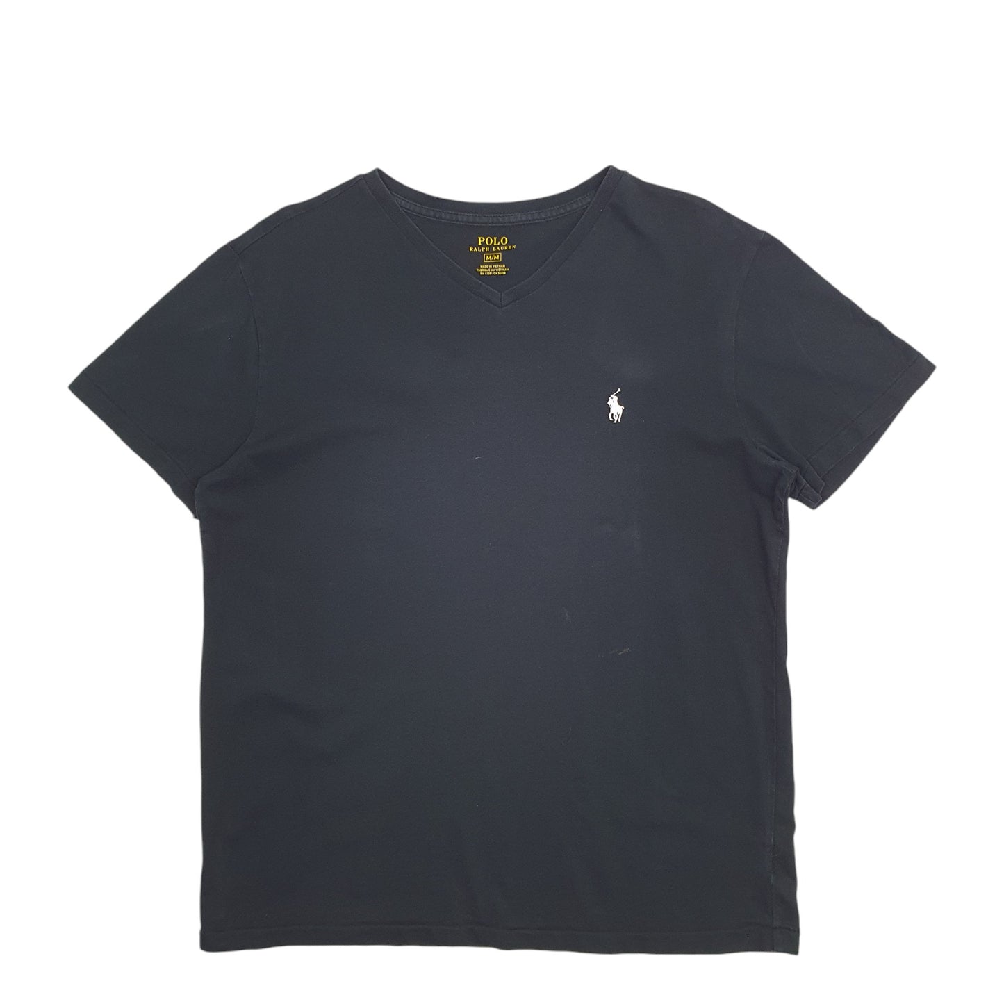 Womens Black Polo Ralph Lauren V Neck Short Sleeve T Shirt