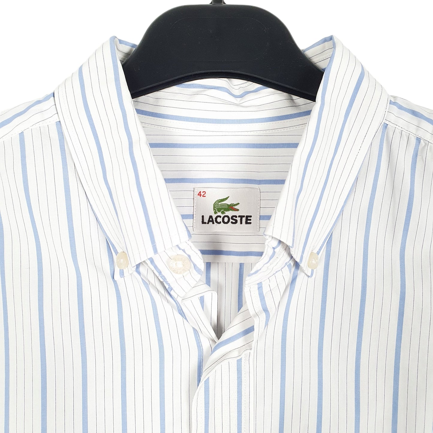 Mens White Lacoste  Long Sleeve Shirt