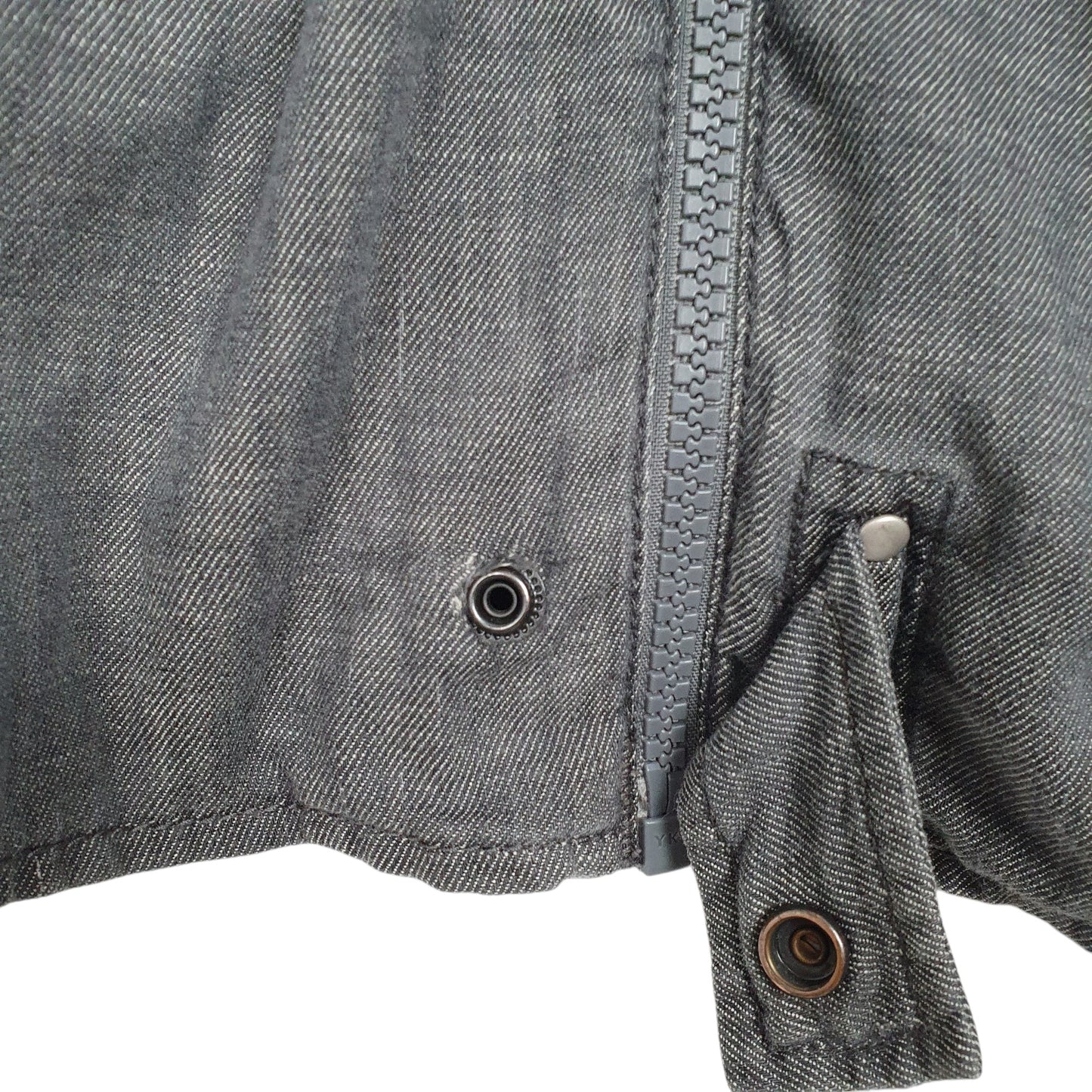 Mens Grey G Star Raw Shacket Zip Denim Long Sleeve Shirt