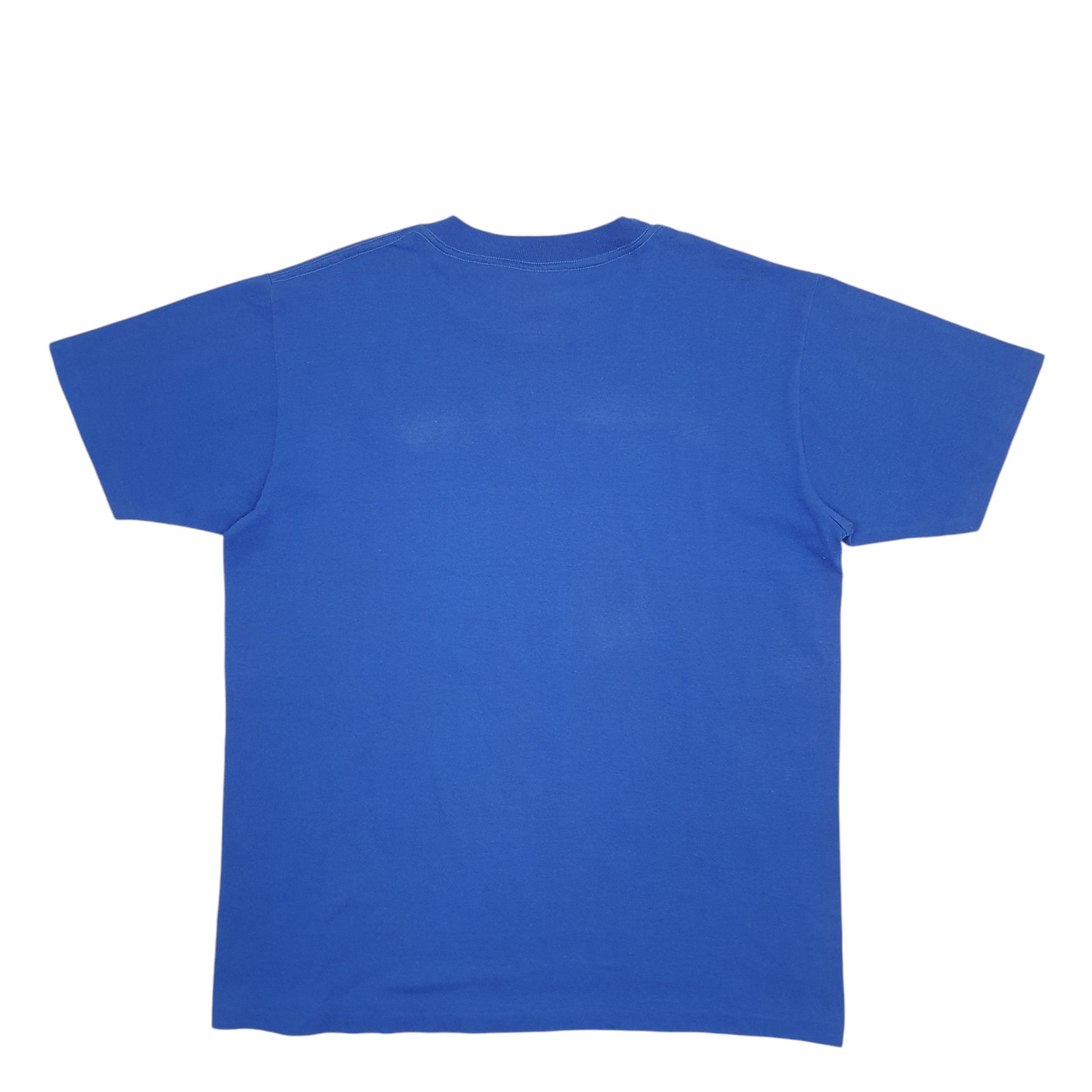 Mens Blue Textile Prints Single Stitch Vintage 90s Made In USA Philmont Short Sleeve T Shirt