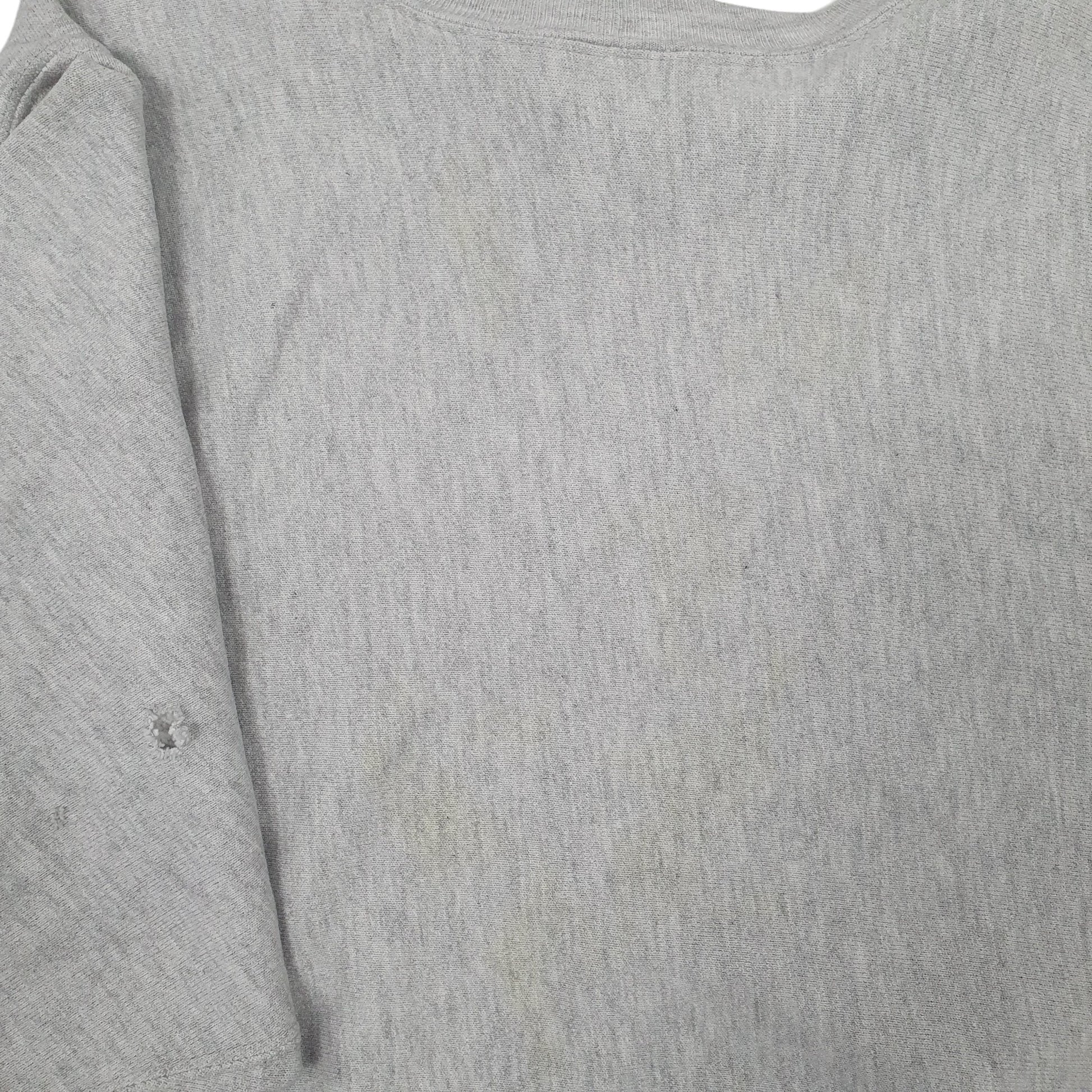 Mens Grey Champion Ohio State Raised Embroidered Reverse Weave Made In USA Vintage 90s Crewneck Jumper