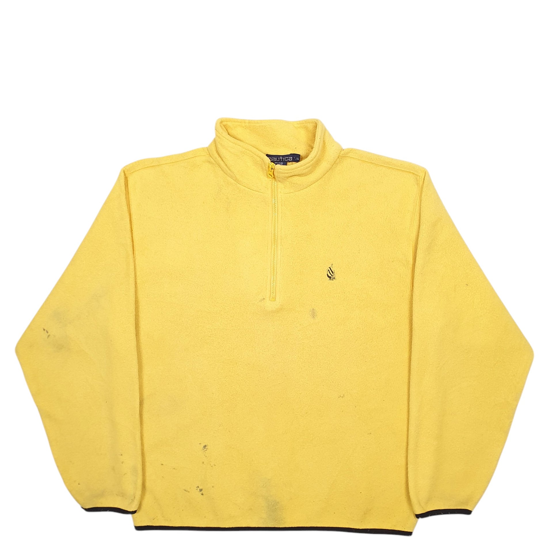 Mens Yellow Nautica  Quarter Zip Jumper