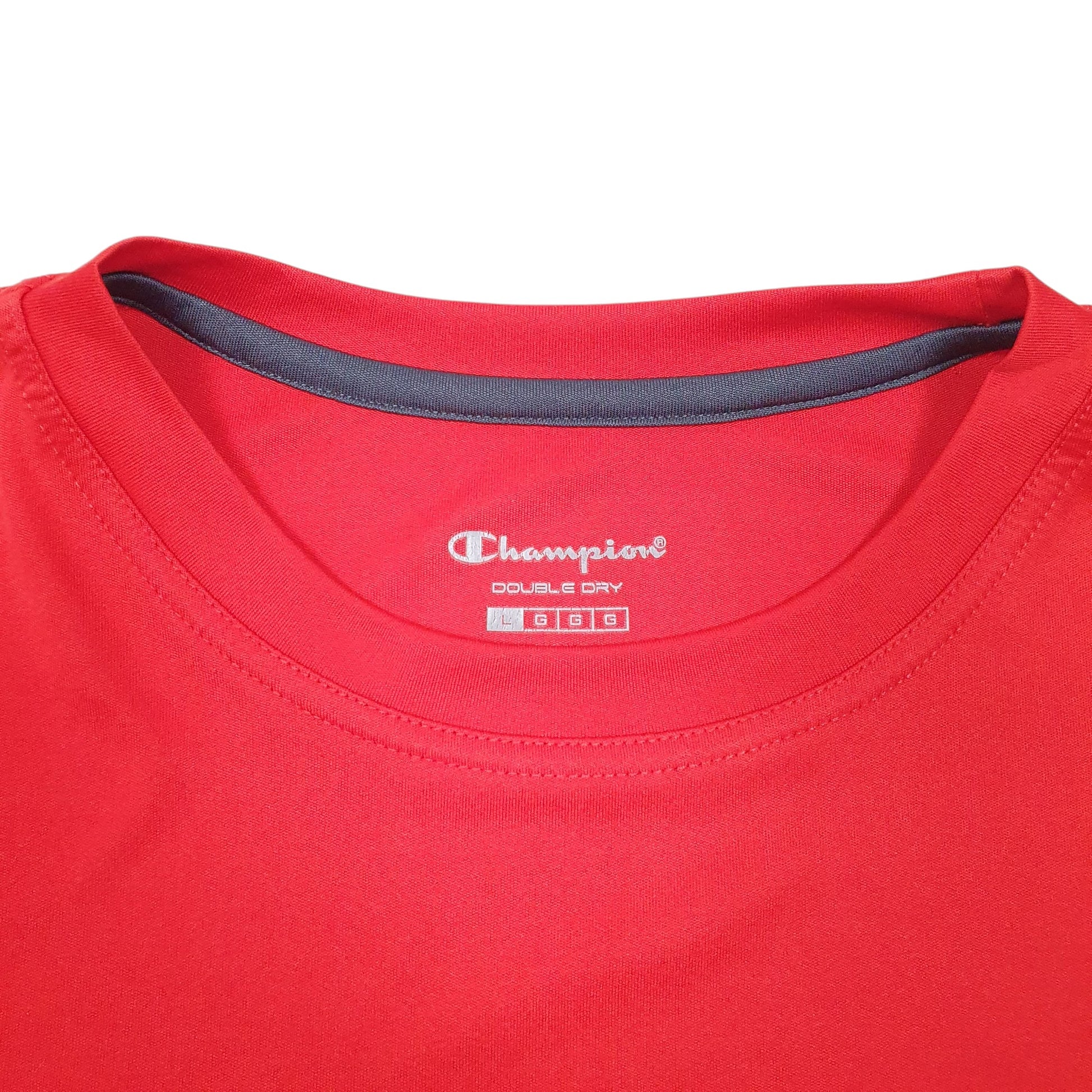 Mens Red Champion Slim Fit Active Workout Short Sleeve T Shirt