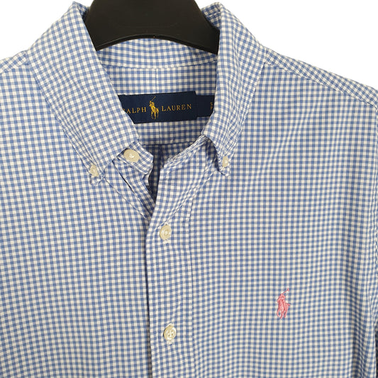 Mens Blue Ralph Lauren Oxford Long Sleeve Shirt