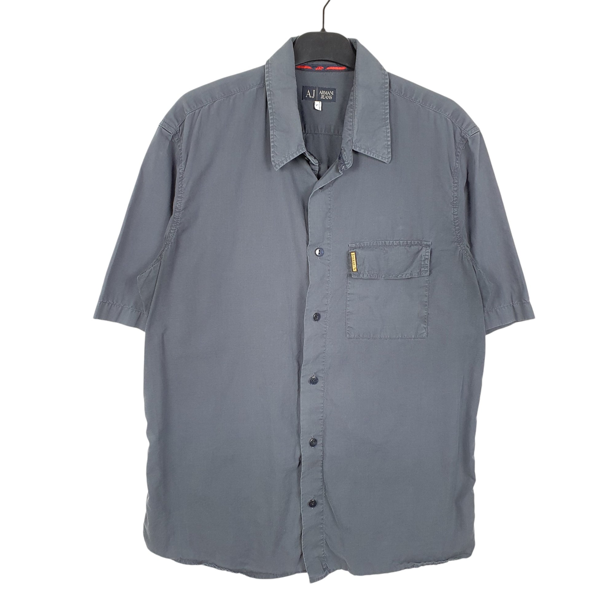 Mens Grey Armani Jeans Short Sleeve Shirt