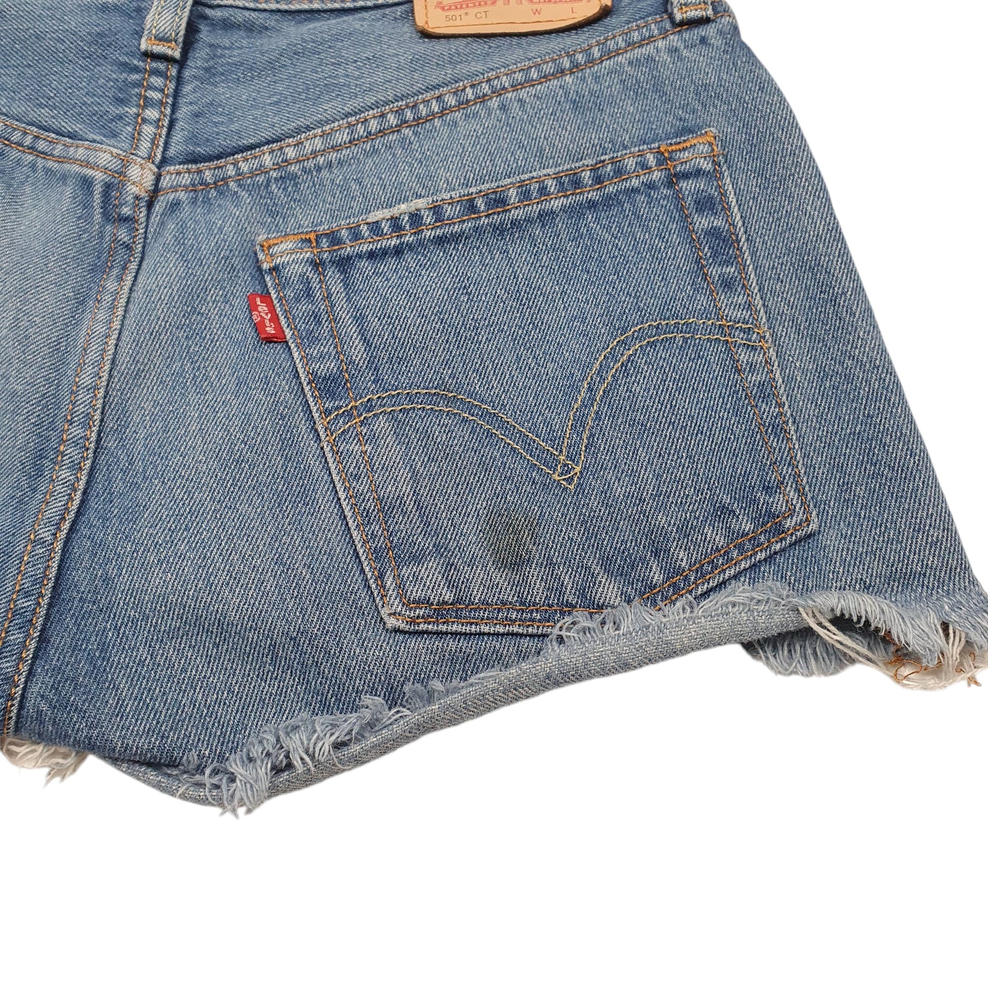 Womens Blue Levis 501 Jorts Hot Pants Denim Shorts