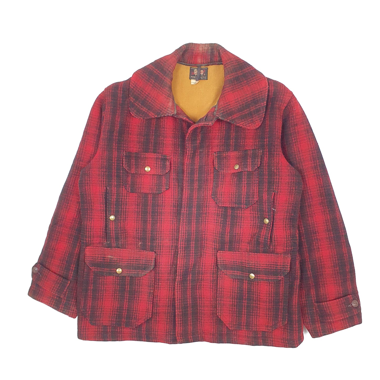 Mens Red Woolrich 503 Vintage 1950s Mackinaw Hunting  Coat