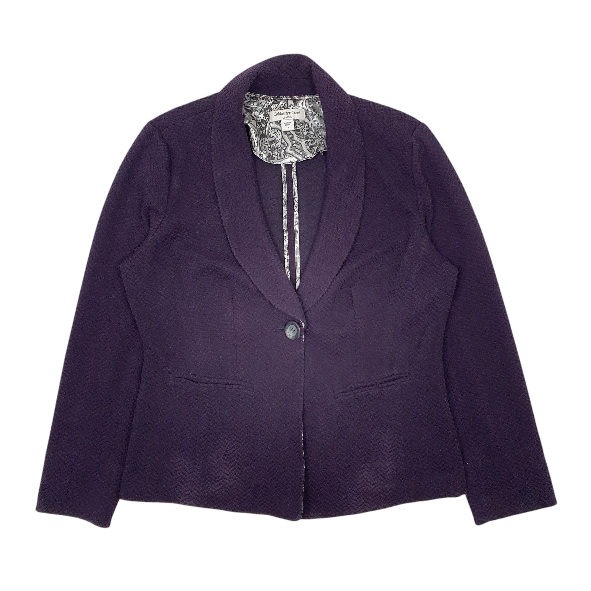 Womens Purple Coldwater Creek Vintage Cardigan Coat