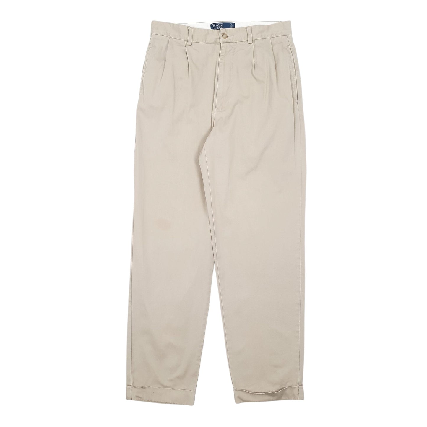 Mens Beige Polo Ralph Lauren Vintage Hammond Pant Double Pleated Chino Trousers
