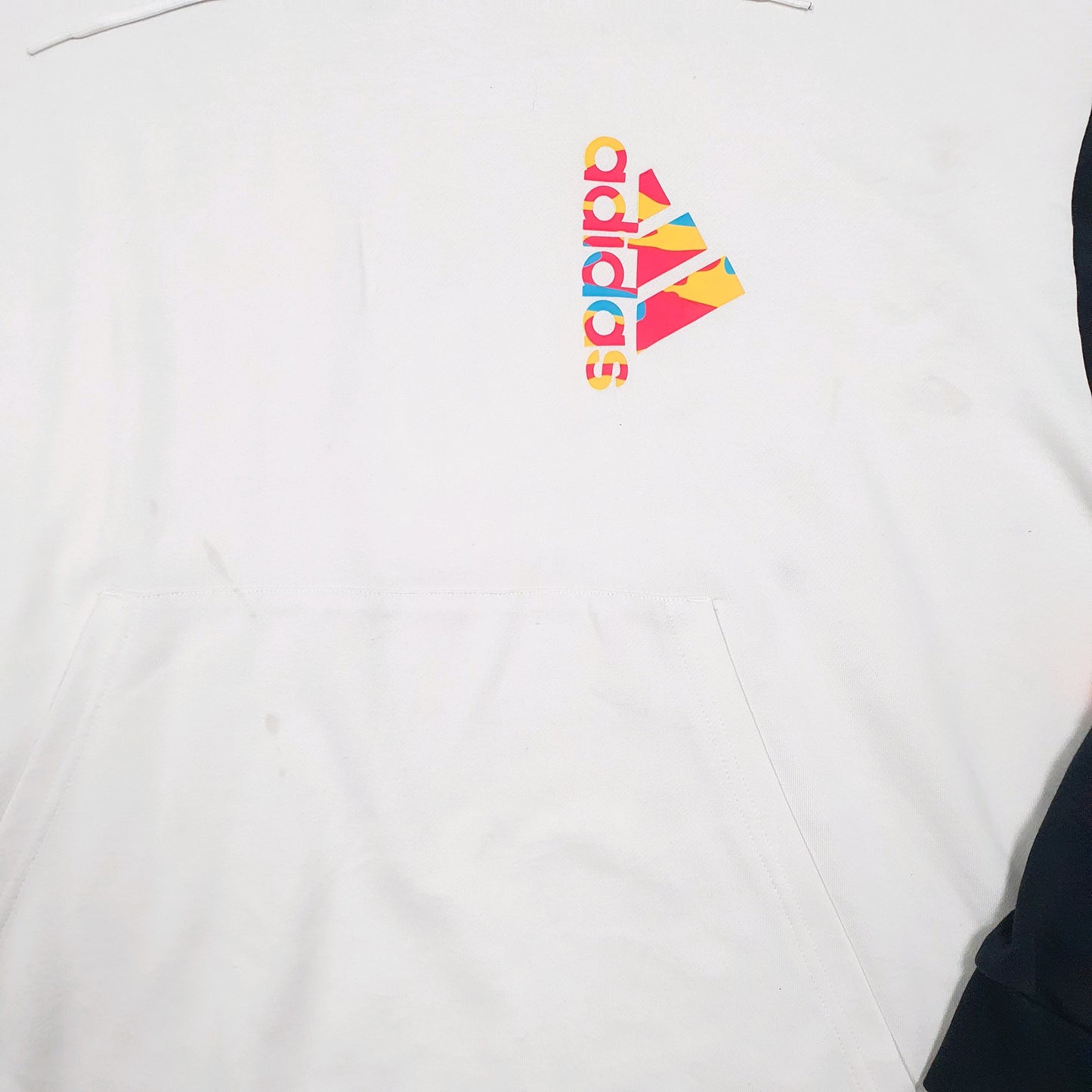 Mens White Adidas  Hoodie Jumper