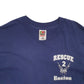 Mens Navy Fruit Of The Loom Single Stitch Vintage 90s Boston Short Sleeve T Shirt