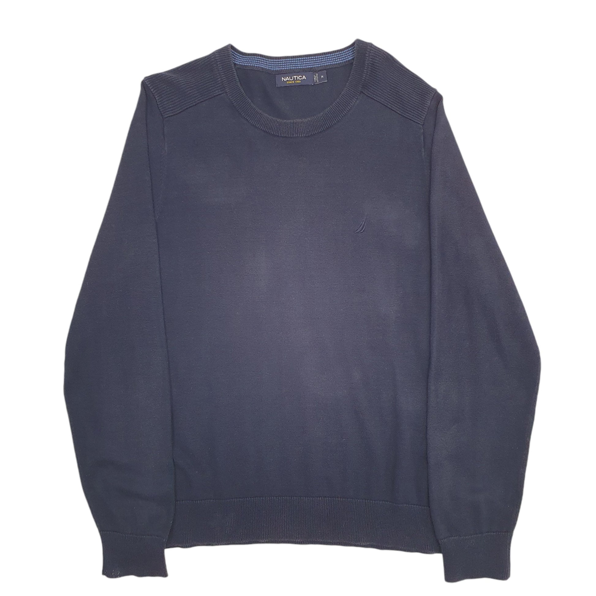 Mens Blue Nautica Knit Crewneck Jumper