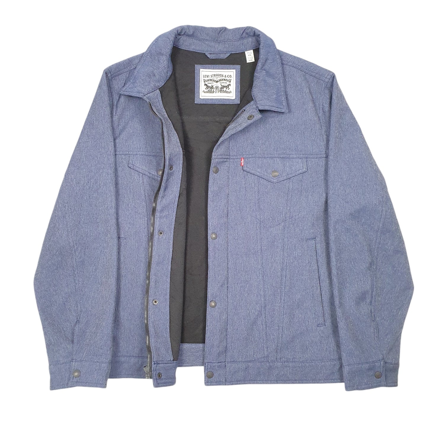 Mens Blue Levis Type 3 Trucker Casual Zip Up  Coat