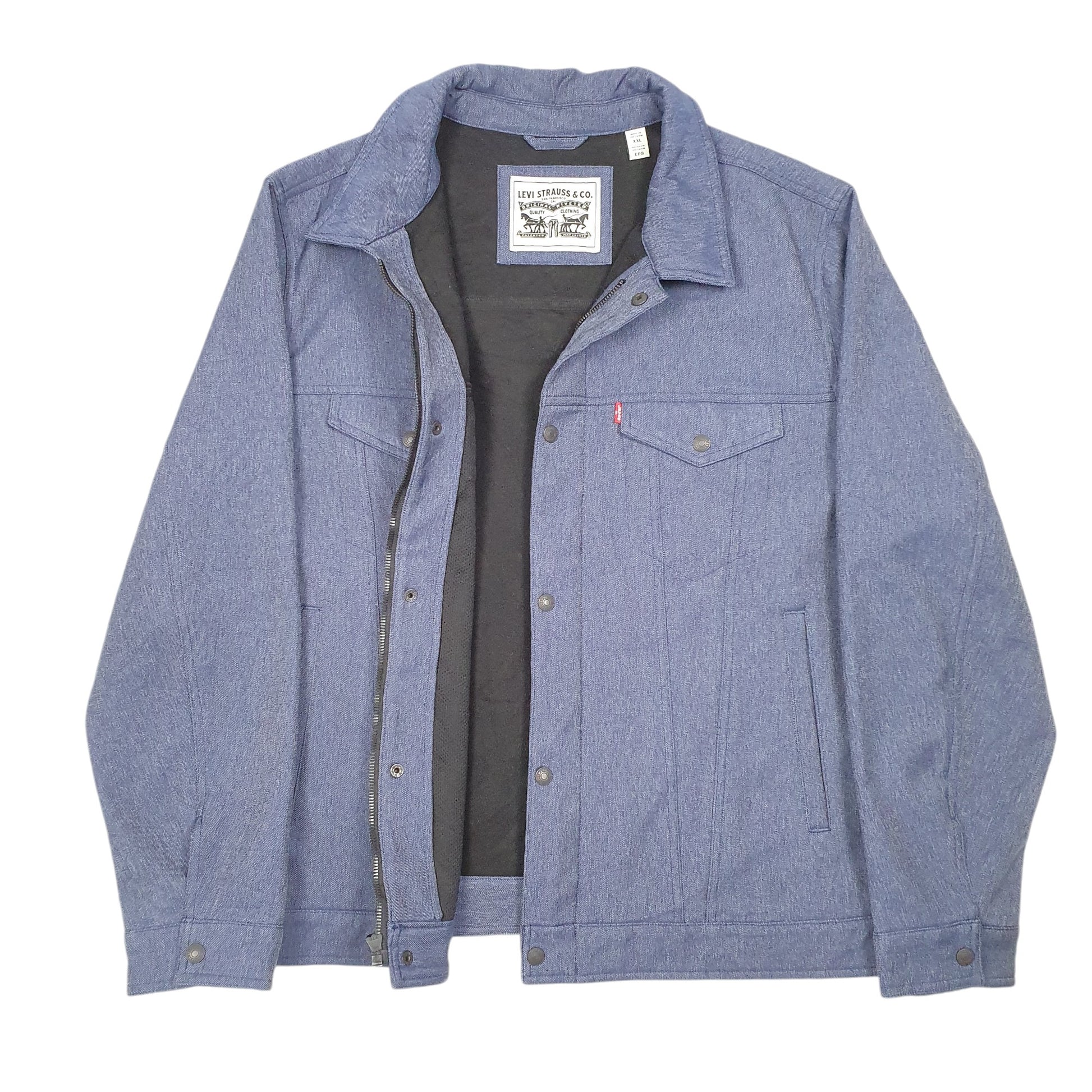 Mens Blue Levis Type 3 Trucker Casual Zip Up  Coat