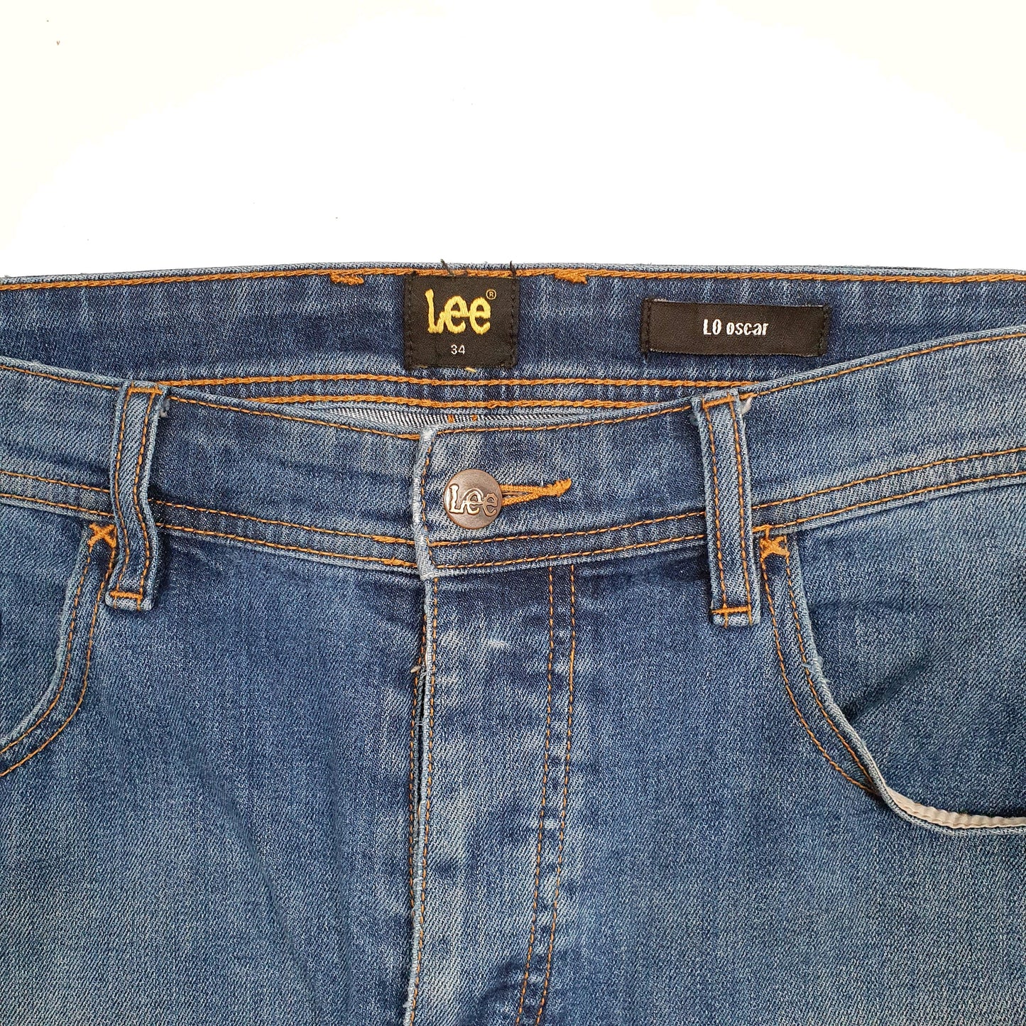 Mens Blue Lee Cut Off Jorts Denim Shorts