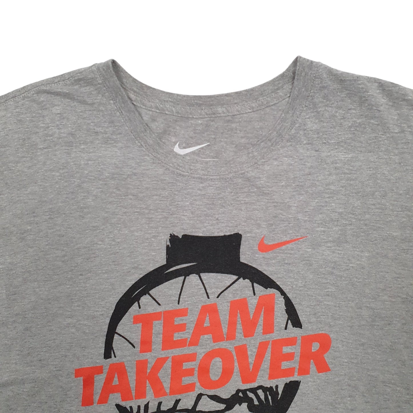 Mens Grey Nike Spellout Basketball Short Sleeve T Shirt