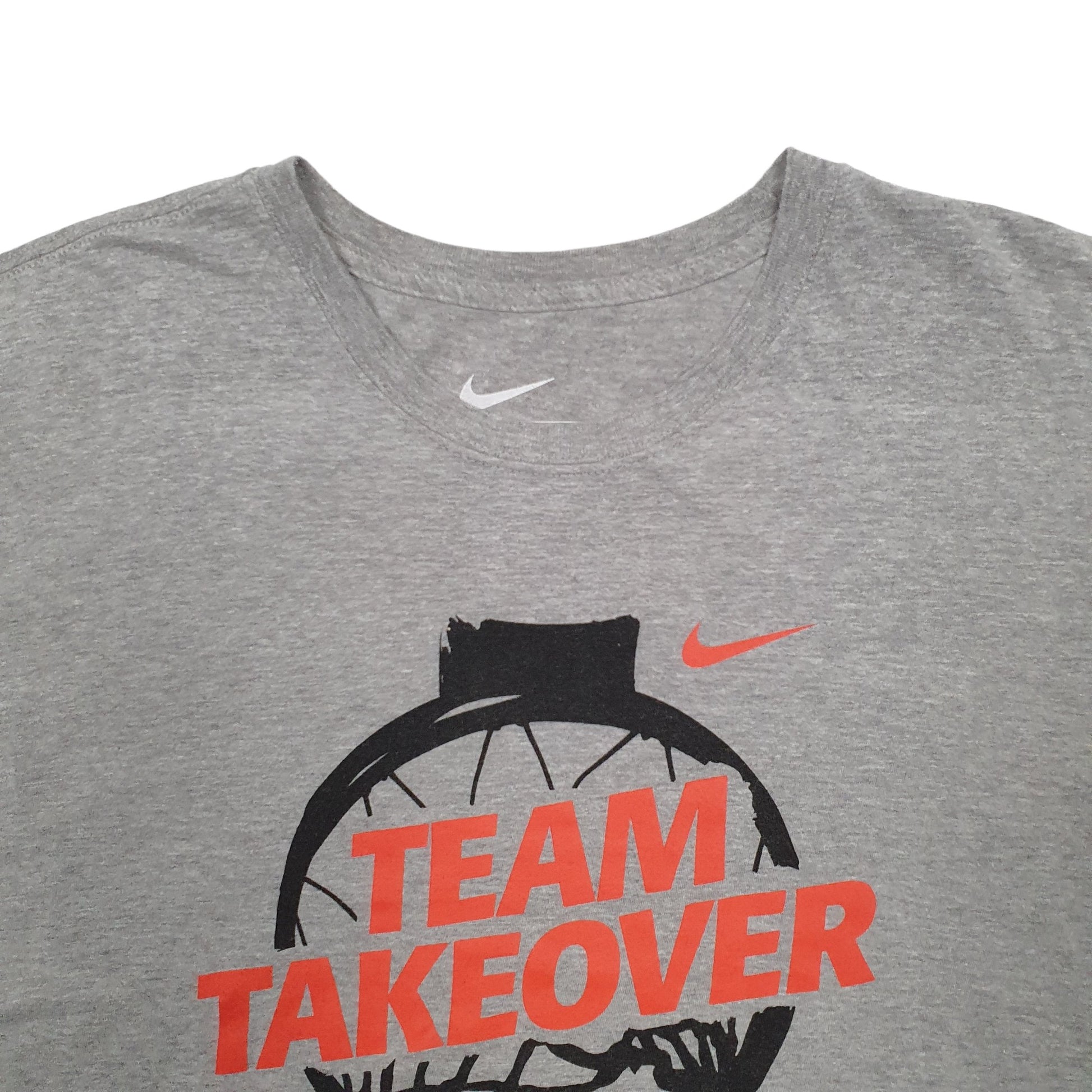 Mens Grey Nike Spellout Basketball Short Sleeve T Shirt