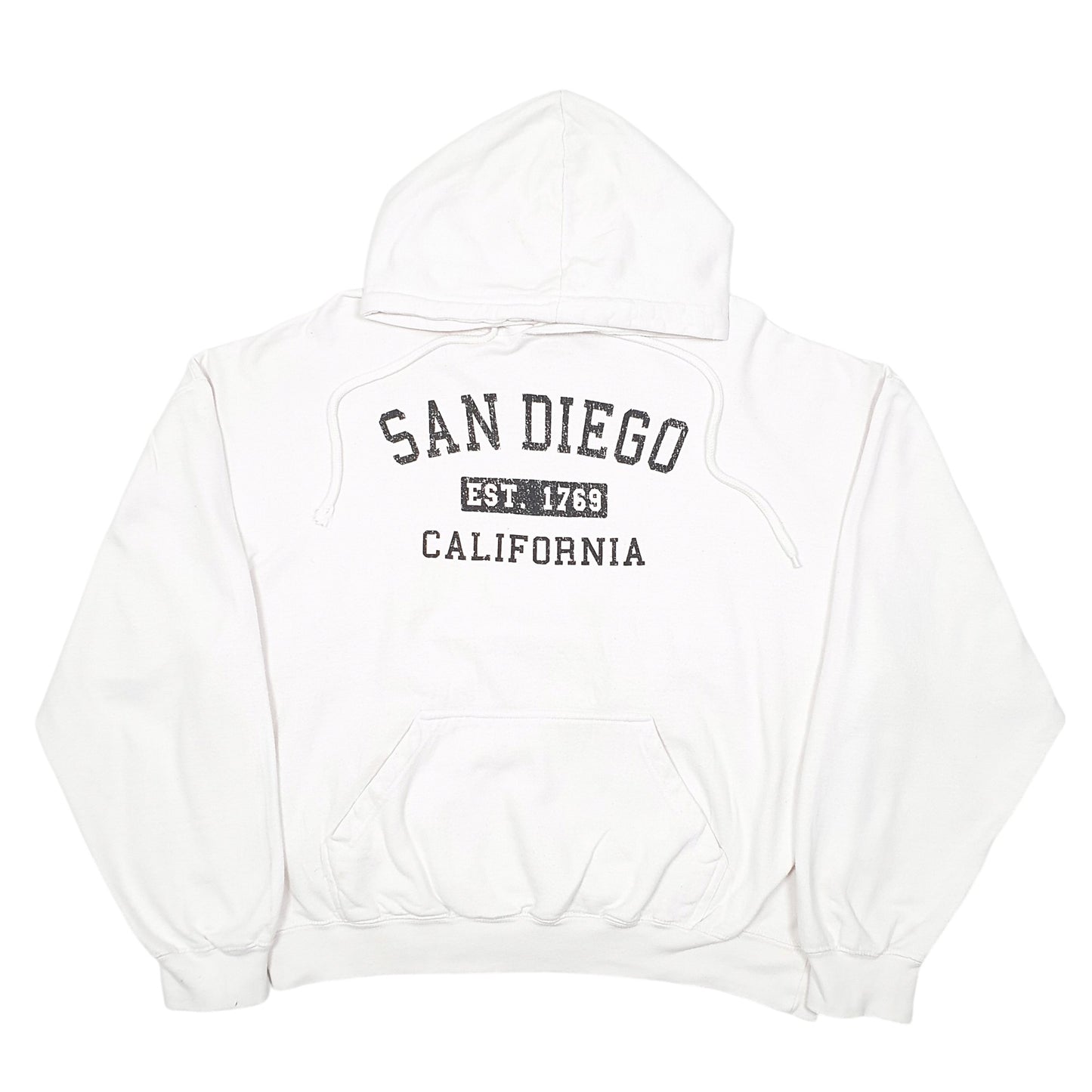 Womens White Freeway Exchange San Diego California Spellout USA Hoodie Jumper