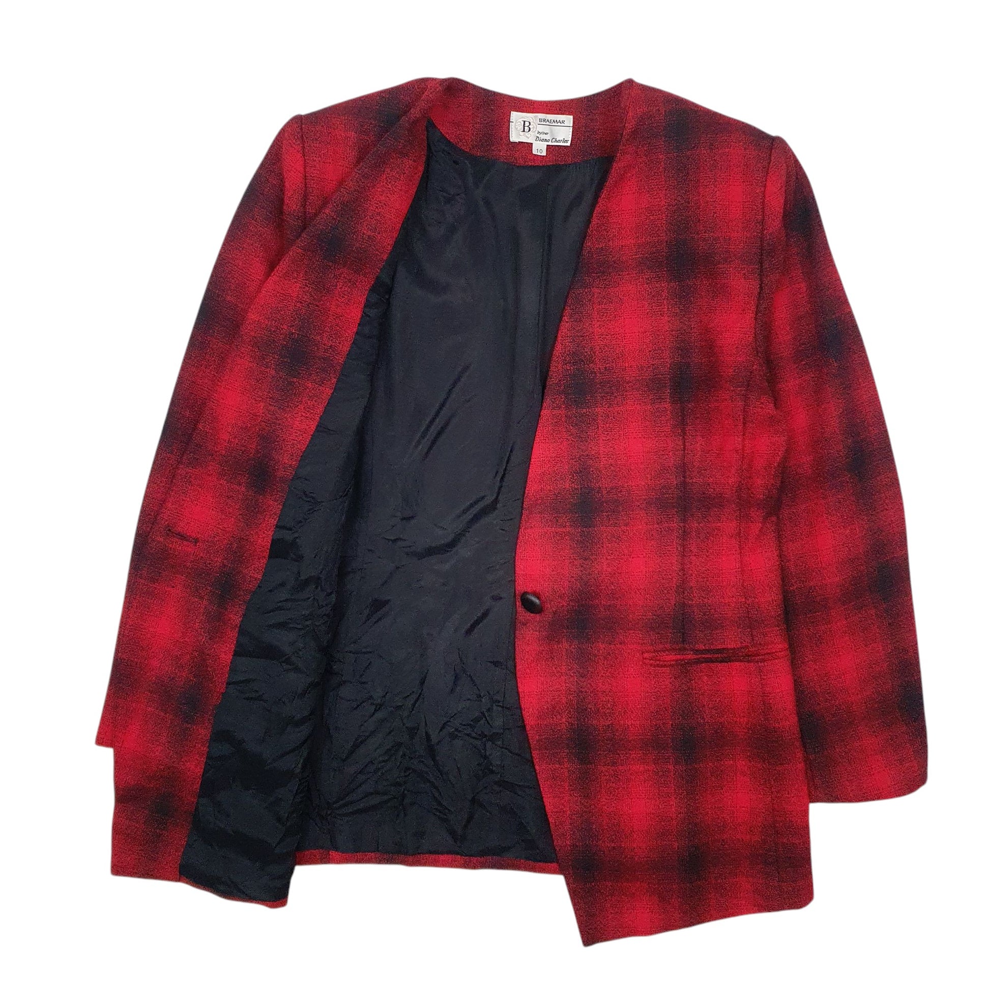 Womens Red Braemar Plaid Hoodie Coat