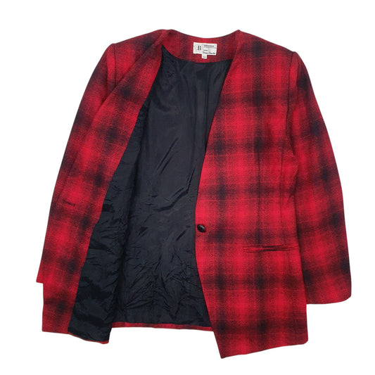 Womens Red Braemar Plaid Hoodie Coat