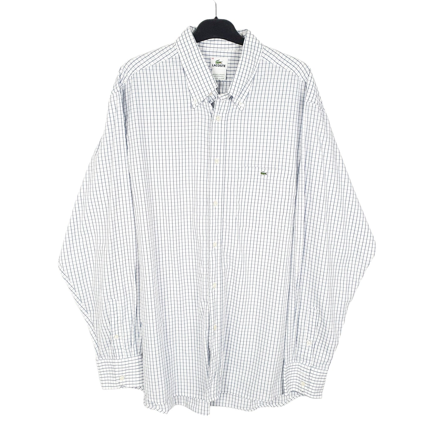 Mens White Lacoste  Long Sleeve Shirt