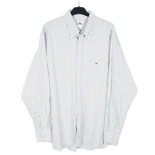 Mens White Lacoste  Long Sleeve Shirt
