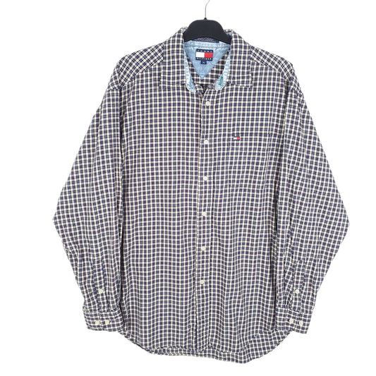 Mens Navy Tommy Hilfiger Flannel Overshirt Long Sleeve Shirt