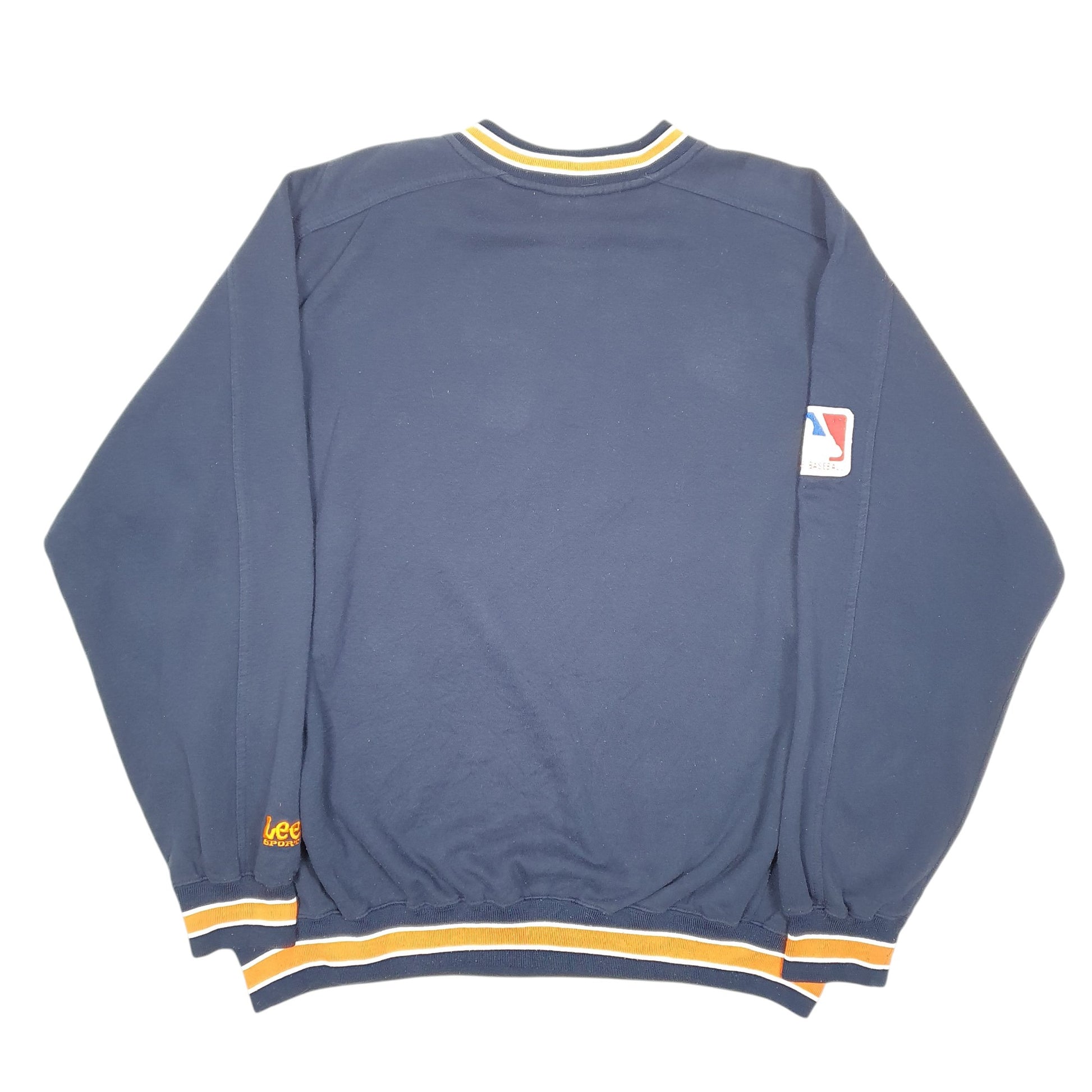 Mens Navy Lee Vintage New York Mets MLB Spellout Baseball Crewneck Jumper