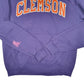 Mens Purple Champion Clemson College USA Spellout Hoodie Jumper