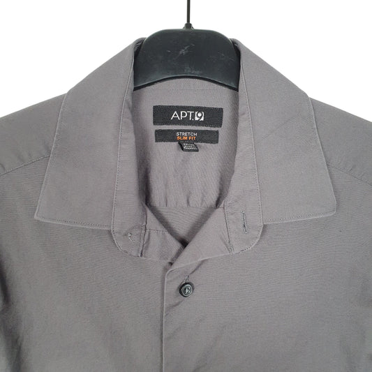 Mens Grey APT.9 Stretch Long Sleeve Shirt