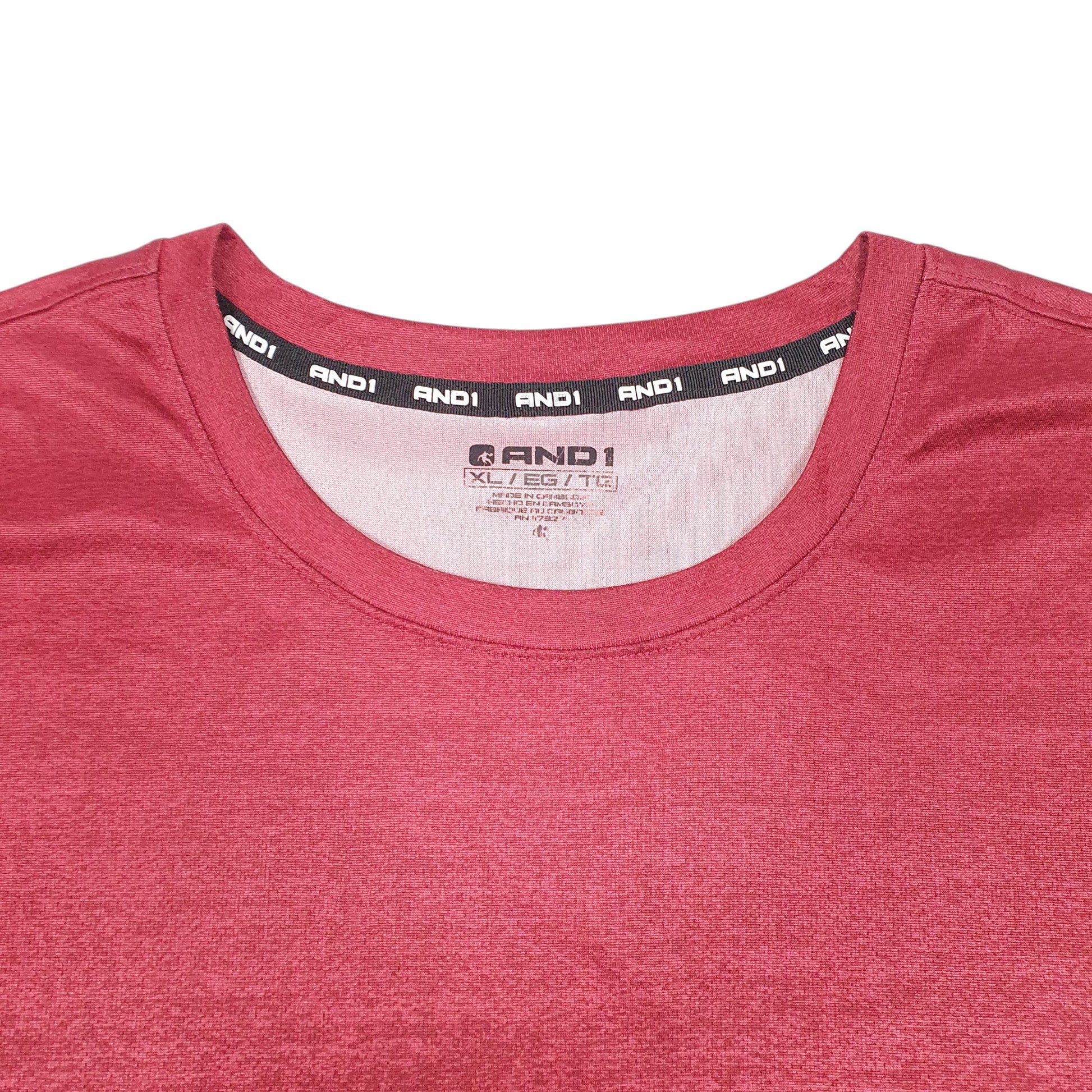 Mens Burgundy And 1 Active Workout Gym Short Sleeve T Shirt