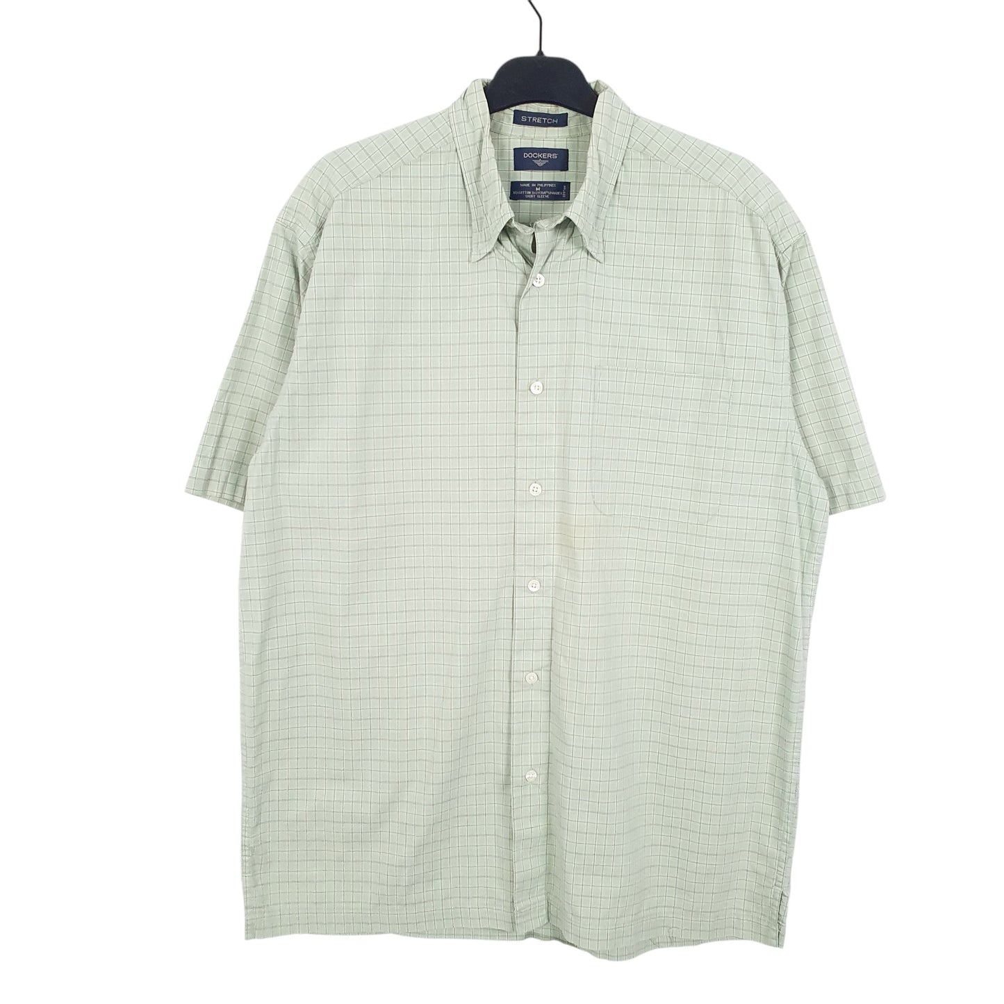 Mens Green Dockers Stretch Short Sleeve Shirt