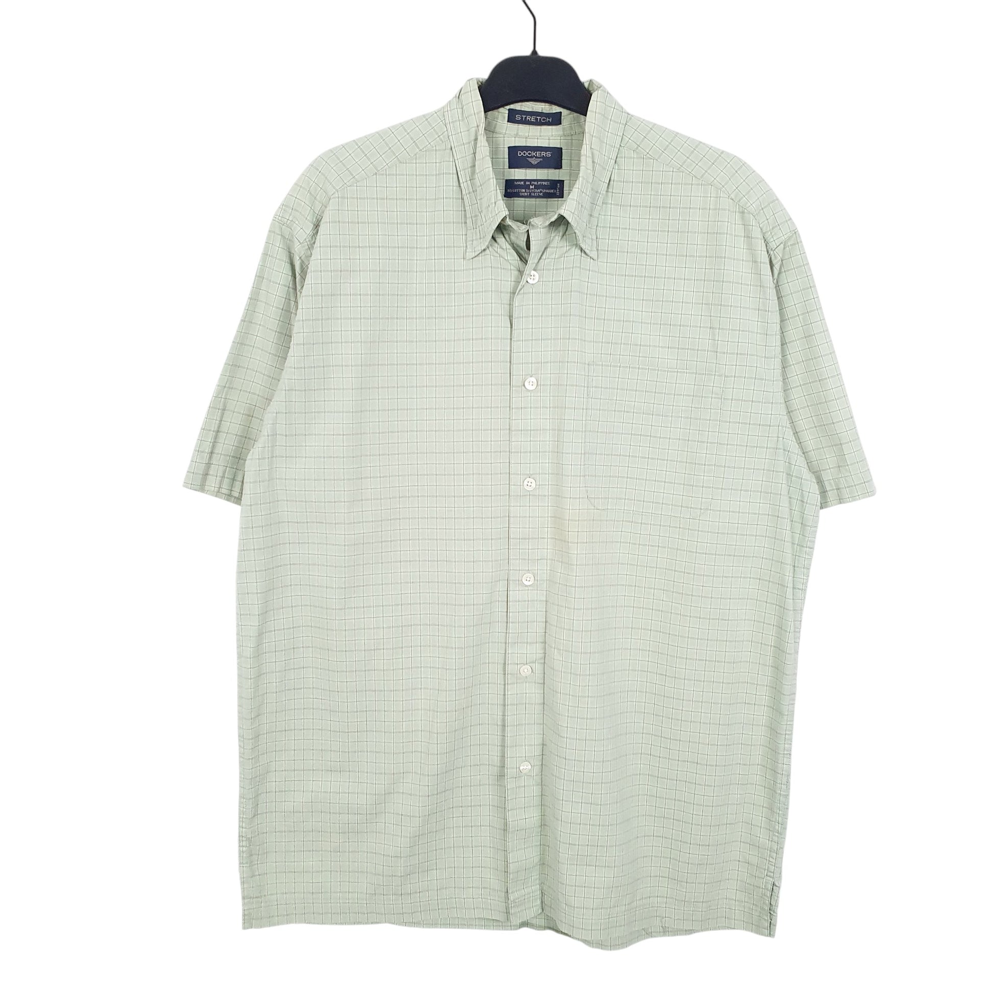 Mens Green Dockers Stretch Short Sleeve Shirt