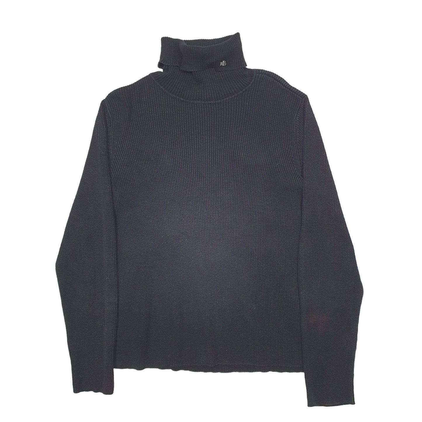 Womens Black Ralph Lauren Knit Turtleneck Jumper