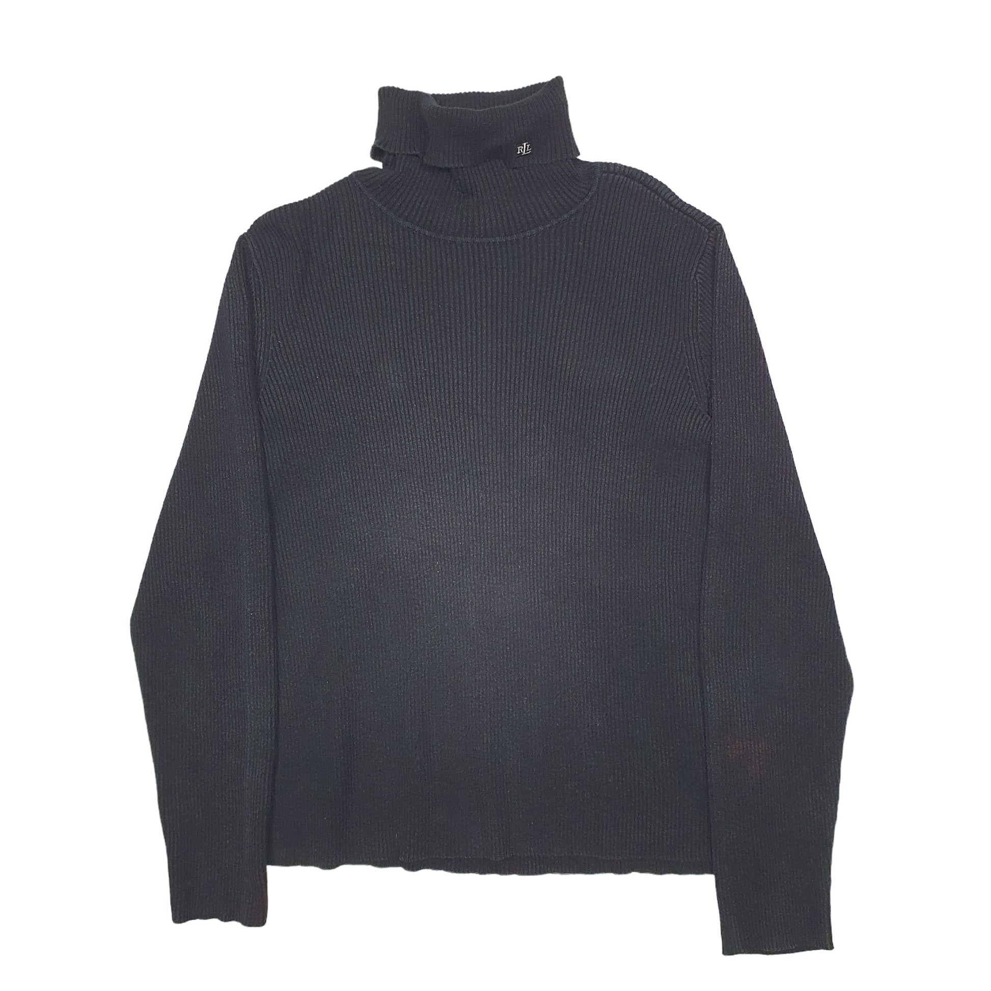 Womens Black Ralph Lauren Knit Turtleneck Jumper