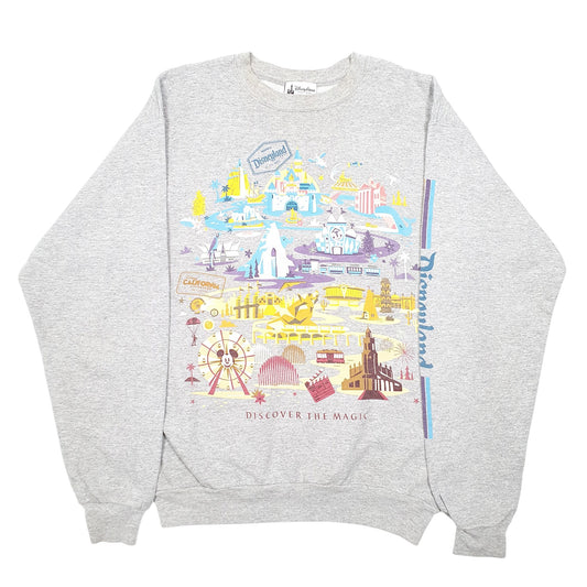 Womens Grey Hanes Disney Parks Disneyland California Crewneck Jumper
