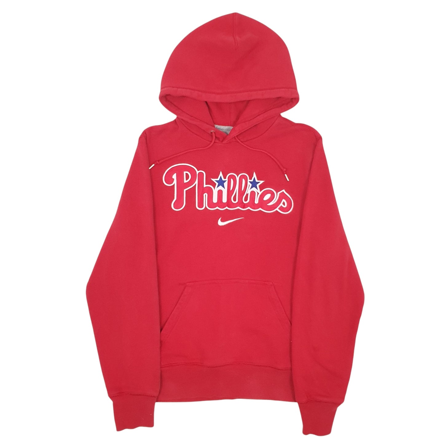 Mens Red Nike Phillies Spellout Hoodie Jumper