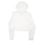 Womens White Adidas Cropped Short Spellout Gym Workout Hoodie Jumper