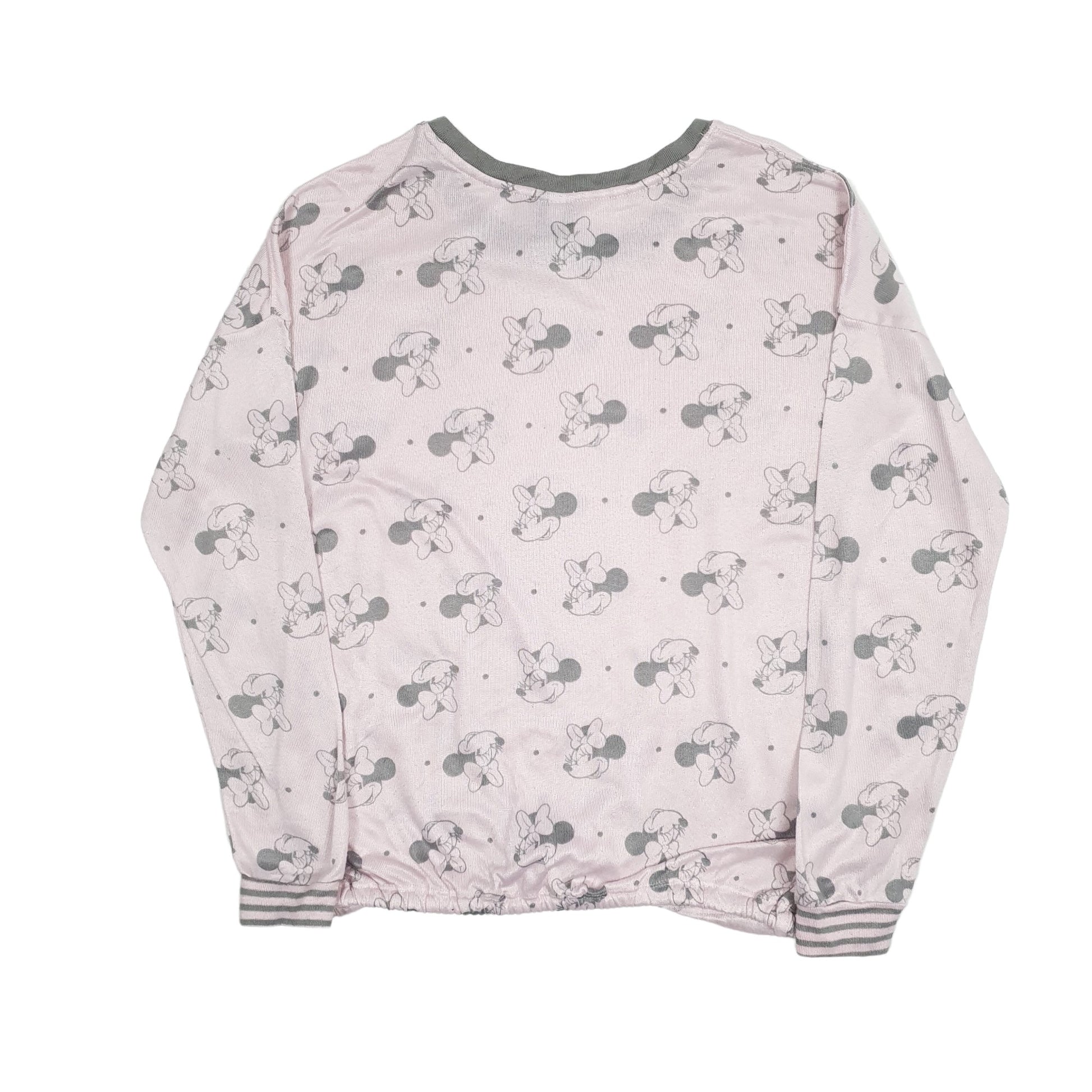 Womens Pink Disney Mickey Minnie Mouse Crewneck Jumper