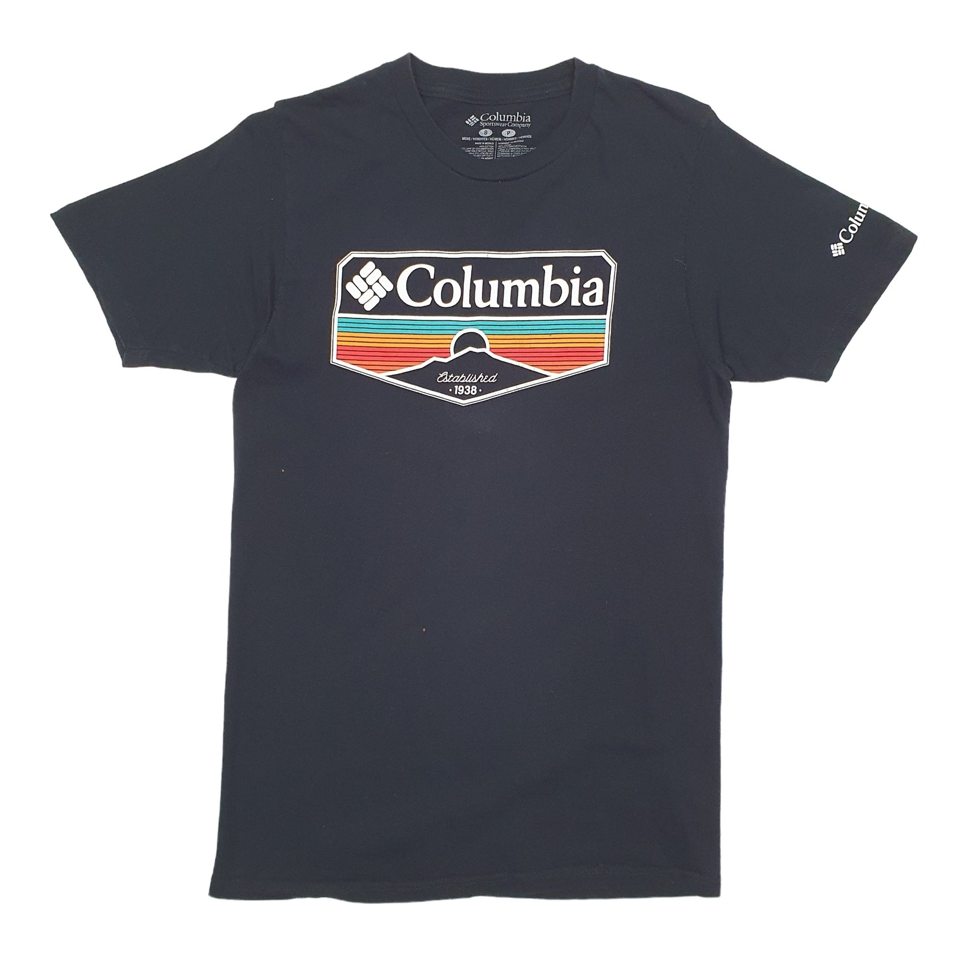 Mens Black Columbia Sportswear Spellout Short Sleeve T Shirt