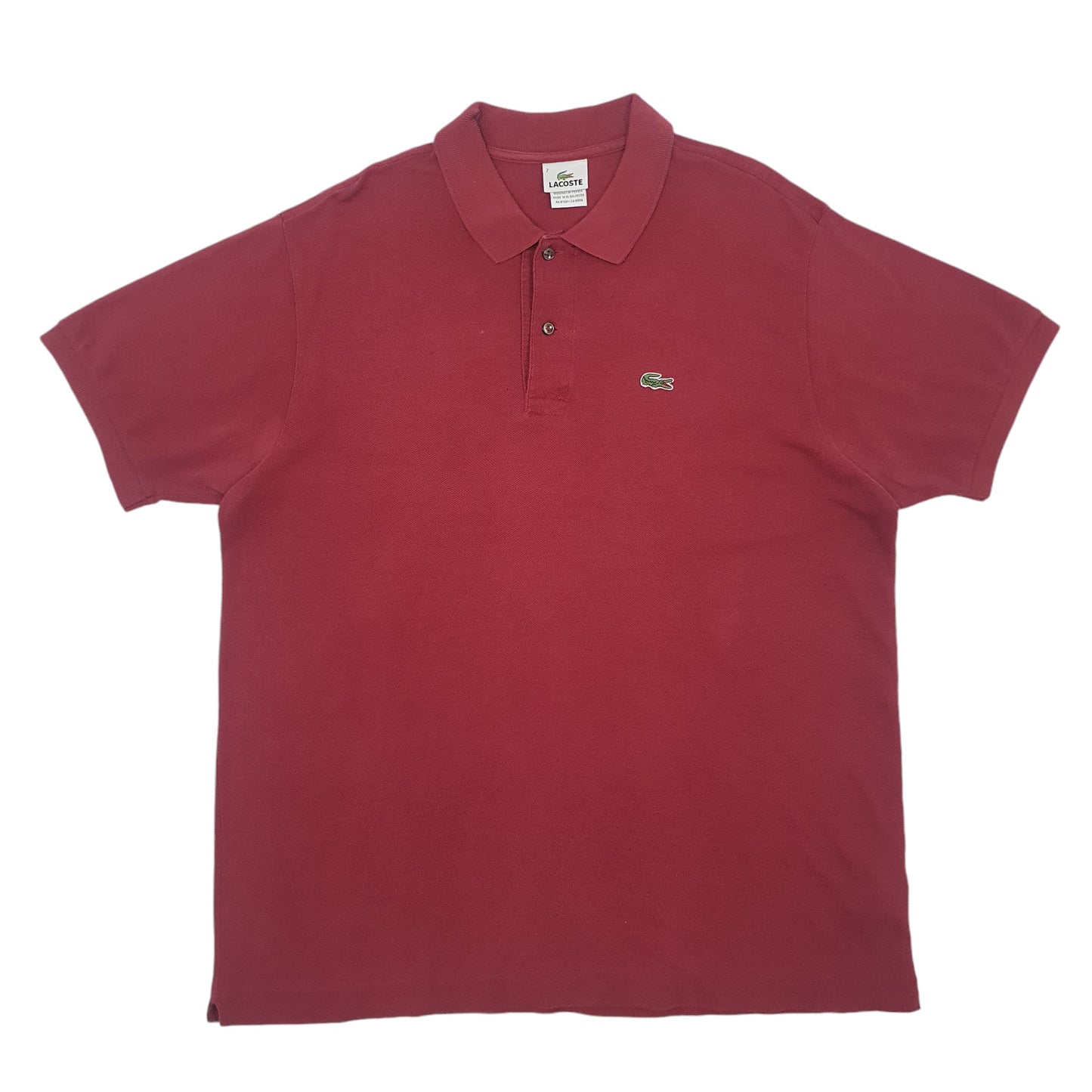 Lacoste Brand Burgundy Lacoste Polo Shirt Men's Regular Fit Paris